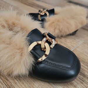 Furry Oxford Slides for Toddlers